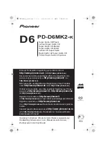 Предварительный просмотр 1 страницы Pioneer Elite PD-D6MK2-K
Elite D6 Operating Instructions Manual