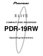 Pioneer Elite PRB-19RW Operating Instructions Manual preview
