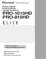 Предварительный просмотр 1 страницы Pioneer Elite PRO-1010HD Operating Instructions Manual