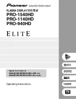 Предварительный просмотр 1 страницы Pioneer Elite PRO-1540HD Operating Instructions Manual