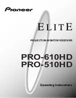 Pioneer Elite PRO 510HD Operating Instructions Manual preview