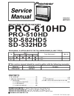 Preview for 1 page of Pioneer Elite PRO 510HD Service Manual