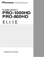 Pioneer Elite PRO-800HD Operating Instructions Manual preview