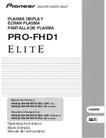 Pioneer Elite PRO-FHD1 Operating Instructions Manual предпросмотр