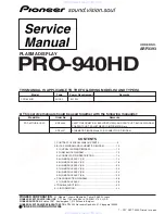 Pioneer Elite PureVision PRO 940HD Service Manual preview