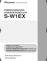 Pioneer Elite S-W1EX Operating Instructions Manual preview