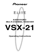 Предварительный просмотр 1 страницы Pioneer Elite VSX-21 Operating Instructions Manual