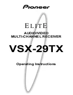 Pioneer Elite VSX-29TX Operating Instructions Manual preview