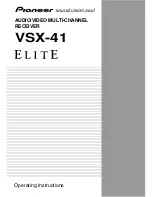 Pioneer Elite VSX-41 Operating Instructions Manual предпросмотр