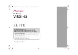 Pioneer Elite VSX-43 Operating Instructions Manual предпросмотр