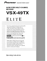 Pioneer Elite VSX-49TX Operating Instructions Manual предпросмотр