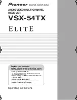 Pioneer Elite VSX-54TX Operating Instructions Manual предпросмотр