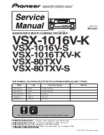 Предварительный просмотр 1 страницы Pioneer Elite VSX-80TXV-S Service Manual