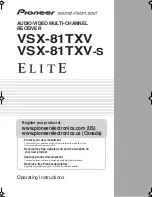 Preview for 1 page of Pioneer Elite VSX-81TXV Operating Instructions Manual