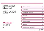 Preview for 1 page of Pioneer Elite VSX-LX104 Instruction Manual