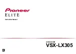 Preview for 1 page of Pioneer ELITE VSX-LX305 Instruction Manual