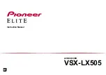 Preview for 1 page of Pioneer ELITE VSX-LX505 Instruction Manual