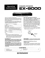 Pioneer EX-9000 Operating Instructions Manual preview