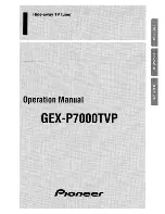 Preview for 1 page of Pioneer EX-P7000TVP Operation Manual