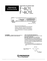 Pioneer F-401 Operating Insructions preview