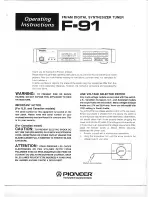 Pioneer F-91 Operating Instructions Manual preview