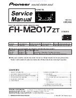 Preview for 1 page of Pioneer FH-M2017ZT Service Manual