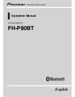 Предварительный просмотр 1 страницы Pioneer FH-P80BT Operation Manual