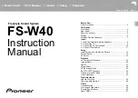 Preview for 2 page of Pioneer FS-W40 Instruction Manual