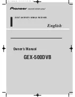 Pioneer GEX-500DVB Owner'S Manual preview