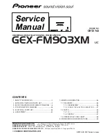 Pioneer GEX-FM903XM Servise Manual preview