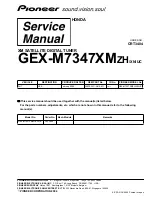 Preview for 1 page of Pioneer GEX-M7347XMZH/XN/UC Service Manual