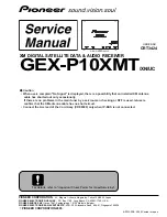 Pioneer GEX-P10XMT - Satellite Radio Tuner Service Manual preview