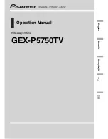 Pioneer GEX-P5750TV Operation Manual preview