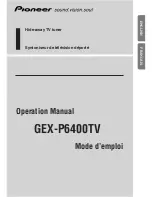 Pioneer GEX-P6400TV Operation Manual preview