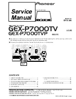 Предварительный просмотр 1 страницы Pioneer GEX-P7000TVP Service Manual