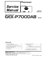Pioneer GEX-P700DAB/ES Service Manual preview