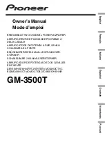 Preview for 1 page of Pioneer GM-3500T Owner'S Manual