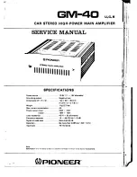 Preview for 1 page of Pioneer GM-40 Service Manual