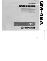 Pioneer GM-42A Owner'S Manual preview