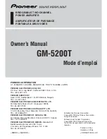 Предварительный просмотр 1 страницы Pioneer GM-5200T Owner'S Manual