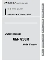 Preview for 1 page of Pioneer GM-7200M Owner'S Manual