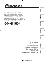 Preview for 1 page of Pioneer GM-D1004 Owner'S Manual