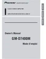 Pioneer GM-D7400M - Amplifier Owner'S Manual preview