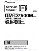 Preview for 1 page of Pioneer GM-D7500M SERIES Service Manual