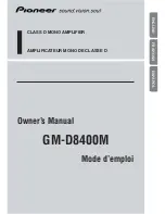 Pioneer GM-D8400M - Amplifier Owner'S Manual preview