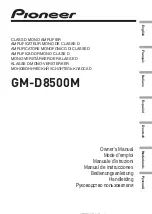 Preview for 1 page of Pioneer GM-D8500M Owner'S Manual