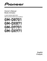 Preview for 1 page of Pioneer GM-D8701 Owner'S Manual