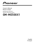 Pioneer GM-ME500X1 Owner'S Manual preview