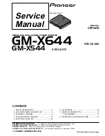 Preview for 1 page of Pioneer GM-X544 Service Manual