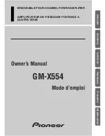 Pioneer GM-X554 Owner'S Manual preview